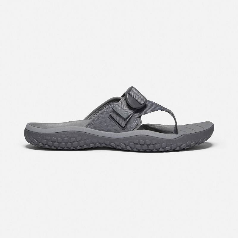 Keen SOLR Toe Post Zehentrenner Herren DE-42759 Steel Grey/Magnet - Keen Herrenschuhe Grau